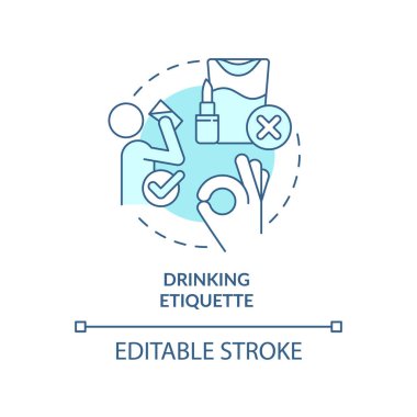 İçme görgü kuralları turkuvaz konsept simgesi
