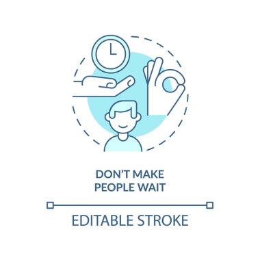 İnsanları turkuaz konsept simgesi bekletme