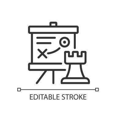 İş stratejisi pikseli mükemmel doğrusal simge