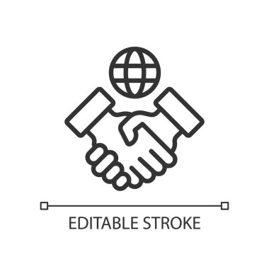 Uluslararası şirket pikseli mükemmel doğrusal simge