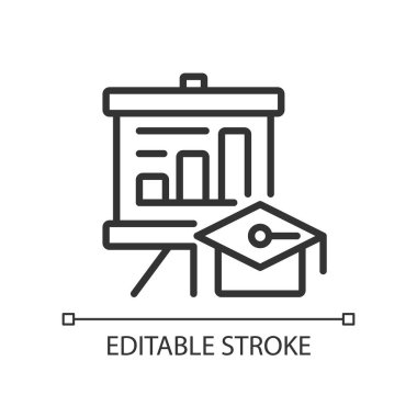 İş eğitimi pikseli mükemmel doğrusal simge