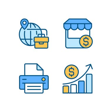 İş geliştirme pikseli mükemmel RGB renk simgeleri ayarlandı