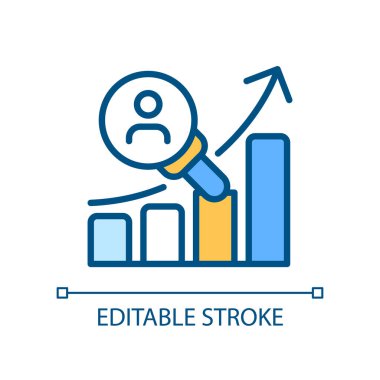 Müşteri araştırma pikseli mükemmel RGB renk simgesi