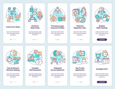 Artificial intelligence onboarding mobile app screen set