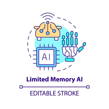 Sınırlı bellek yapay zeka konsepti simgesi