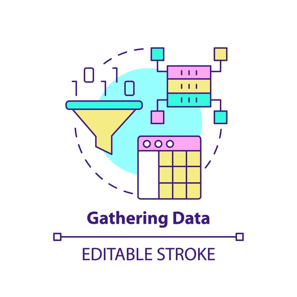 Gathering data concept icon — Vector de stock
