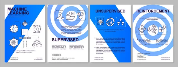 Categorías de aprendizaje automático plantilla de folleto azul — Archivo Imágenes Vectoriales