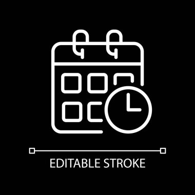 Koyu tema için mükemmel beyaz doğrusal simge zamanlaması