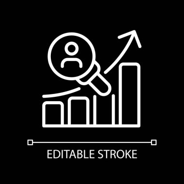 Koyu tema için mükemmel beyaz doğrusal simge