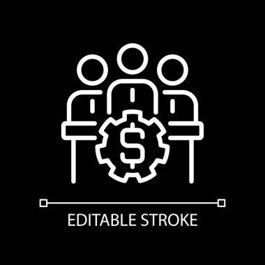 Yönetmenler kurulu koyu tema için mükemmel beyaz doğrusal simge