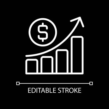 Koyu tema için iş kar pikseli mükemmel beyaz doğrusal simge