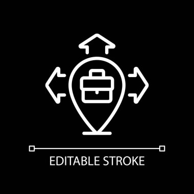 Koyu tema için iş genişletme pikseli mükemmel beyaz doğrusal simge