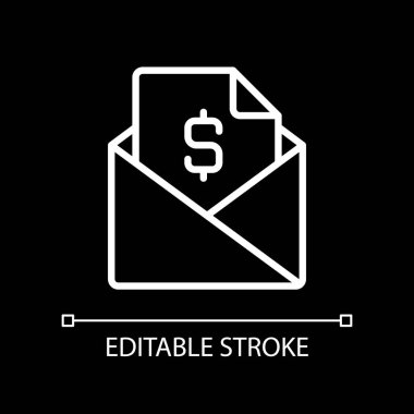 Koyu tema için piksel mükemmel beyaz doğrusal simge gönderiliyor