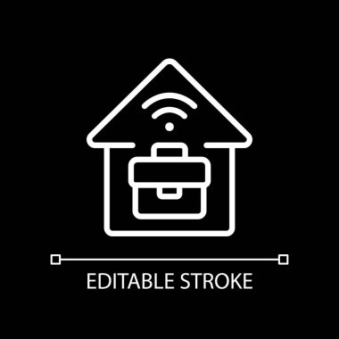 Koyu tema için telekom pikseli mükemmel beyaz doğrusal simge