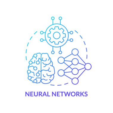 Nöral ağlar mavi gradyan konsept simgesi