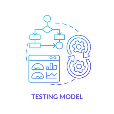 Testing model blue gradient concept icon
