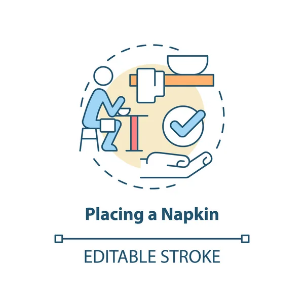 Placing napkin concept icon — Stock Vector