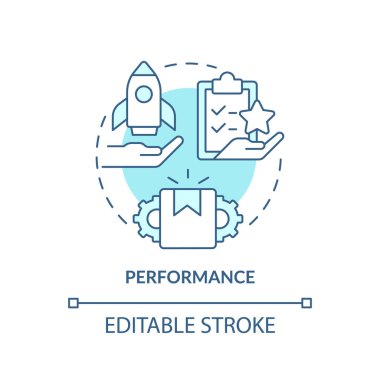 Performans turkuaz konsept simgesi