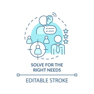 Doğru ihtiyaçlar için turkuaz konsept simgesini çöz