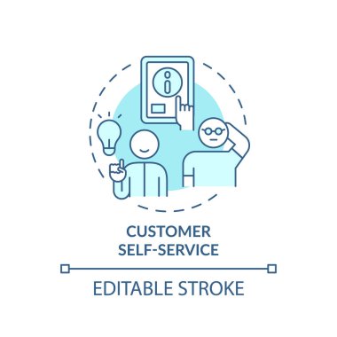 Müşteri self servis turkuaz konsept simgesi