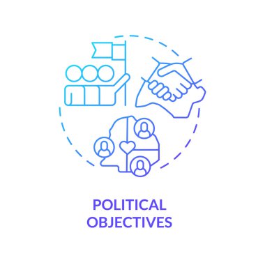 Political objectives blue gradient concept icon