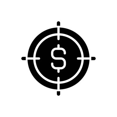 Finansal amaç siyah kabartma simgesi