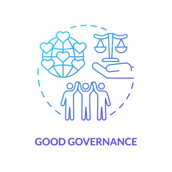 Buona governance icona del concetto di gradiente blu — Vettoriale Stock