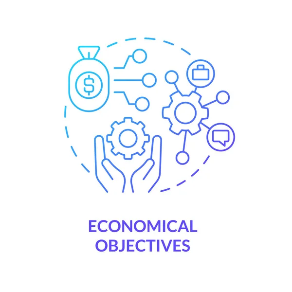 Піктограма концепції синього градієнта економічних цілей — стоковий вектор