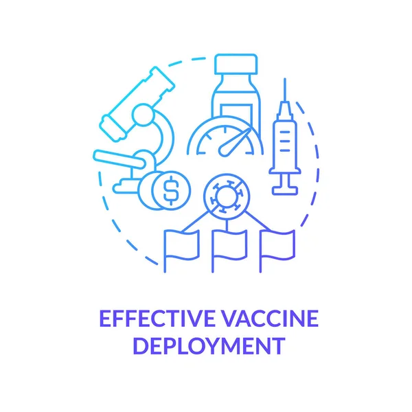 Effective vaccine deployment blue gradient concept icon — Vector de stock