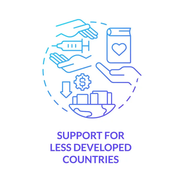 Support for less developed countries blue gradient concept icon — Archivo Imágenes Vectoriales