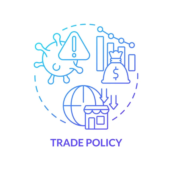 Trade policy blue gradient concept icon — Stok Vektör