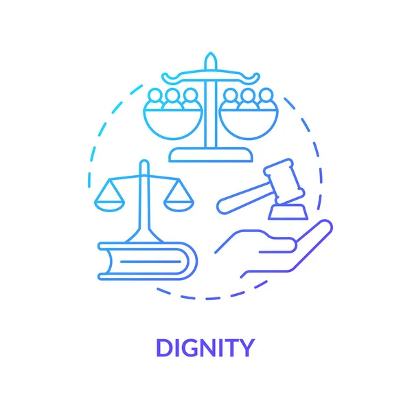 Dignity blue gradient concept icon — 스톡 벡터
