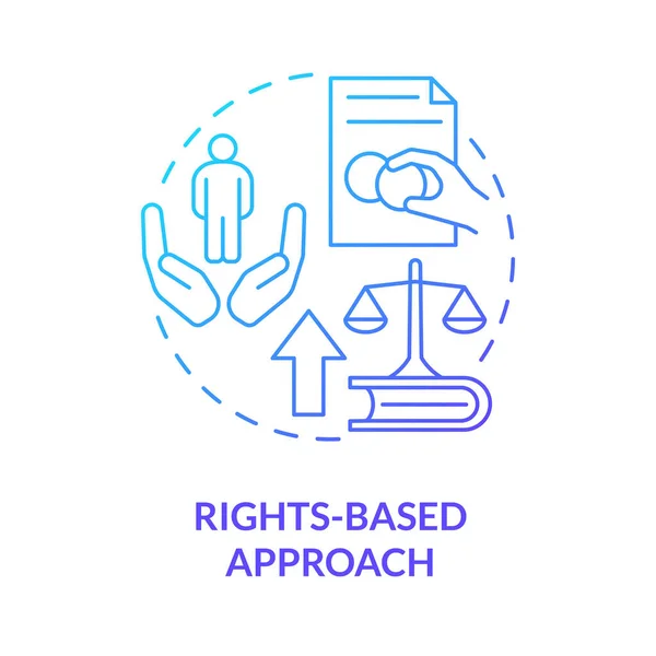 Rights based approach blue gradient concept icon — Stock vektor
