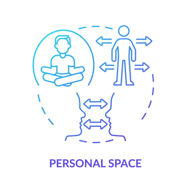 Personal space blue gradient concept icon — Stok Vektör