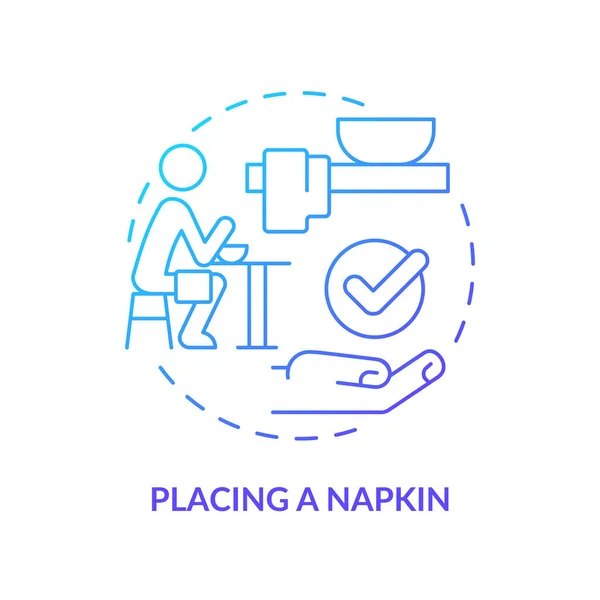 Placing napkin blue gradient concept icon — стоковый вектор