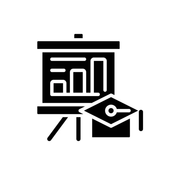 Business training black glyph icon — Stock vektor