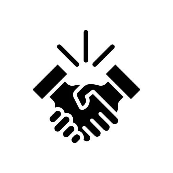 Handshake black glyph icon — стоковый вектор