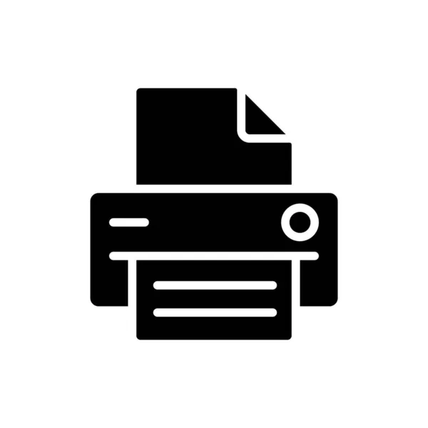 Printer black glyph icon — 스톡 벡터