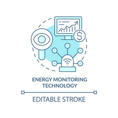 Enerji izleme teknolojisi turkuaz konsept simgesi
