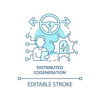 Dağıtılmış kojenerasyon turkuaz konsept simgesi