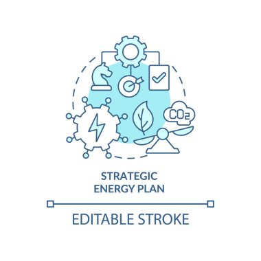 Stratejik enerji planı turkuaz konsept simgesi