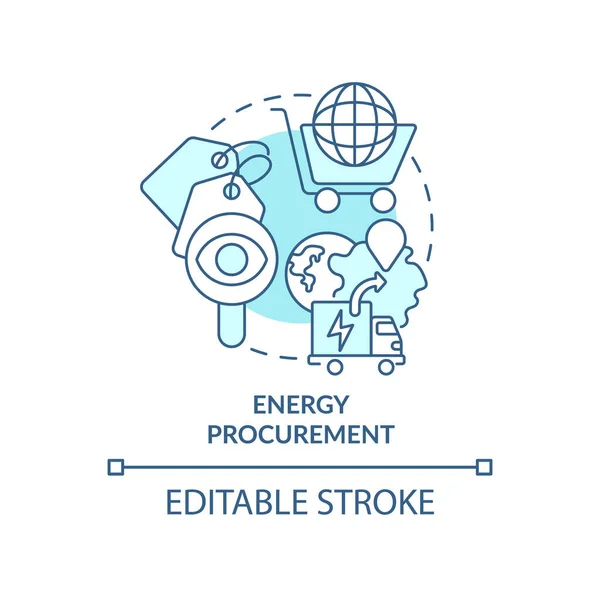 Energy procurement turquoise concept icon — Stock Vector