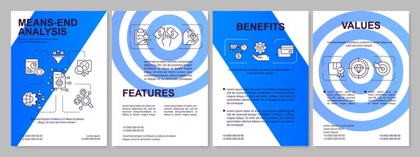 Means end analysis categories blue brochure template —  Vetores de Stock