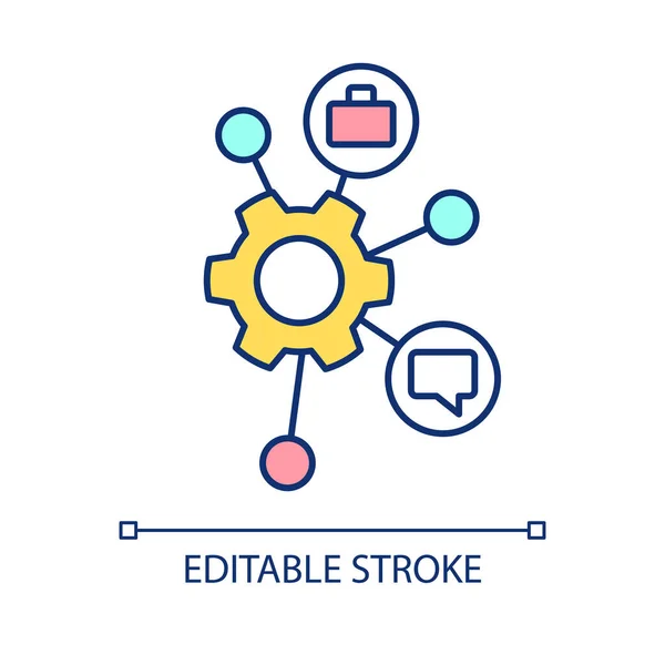 Communication network for business RGB color icon — Archivo Imágenes Vectoriales