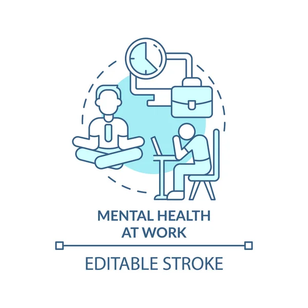 Mental Health Work Turquoise Concept Icon Stress Reducing Trend Psychology — Stock Vector