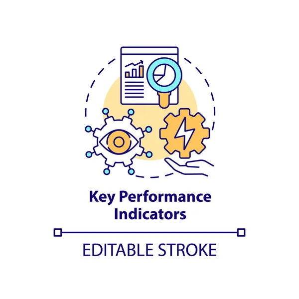 Icona Del Concetto Indicatori Chiave Prestazione Efficiente Gestione Energetica Idea — Vettoriale Stock