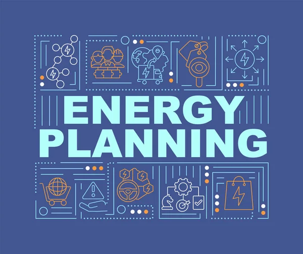 Сосредоточьтесь Понятиях Энергетической Стратегии Слово Темно Синий Баннер План Устойчивого — стоковый вектор