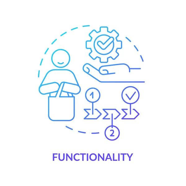 Functionality Blue Gradient Concept Icon Goods Utility Benefits Marketing Product — Stock vektor