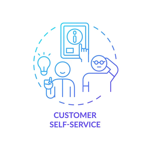 Müşteri Self Servis Mavi Gradyan Konsept Simgesi Bilgi Kaynağı Müşteri — Stok Vektör