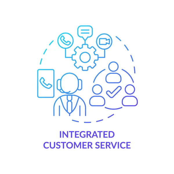 Integrated Customer Service Blue Gradient Concept Icon Client Support Type — Vector de stock